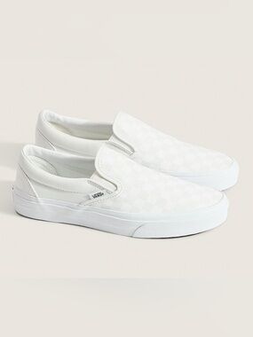 Vans Off The Wall White Checkerboard Classic Slip-On Sneakers men 6 women 7.5